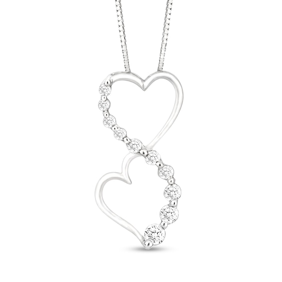 1/4 CT. T.w. Journey Diamond Infinity Hearts Pendant in 10K White Gold