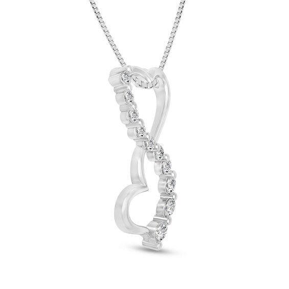 1/4 CT. T.w. Journey Diamond Infinity Hearts Pendant in 10K White Gold