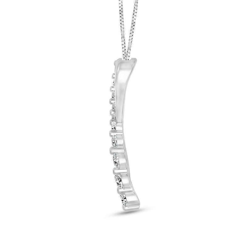 Main Image 3 of 1/4 CT. T.W. Journey Diamond Infinity Hearts Pendant in 10K White Gold