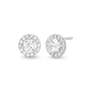 Thumbnail Image 1 of Child's Cubic Zirconia Frame Stud Earrings in 14K White Gold