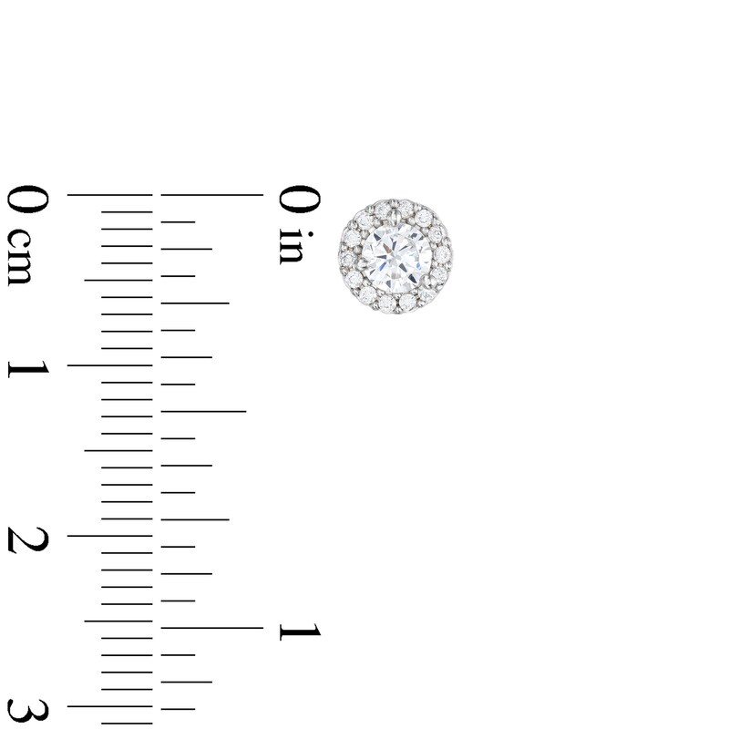 Main Image 2 of Child's Cubic Zirconia Frame Stud Earrings in 14K White Gold