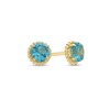 Thumbnail Image 1 of Child's Blue Cubic Zirconia Beaded Frame Stud Earrings in 14K Gold