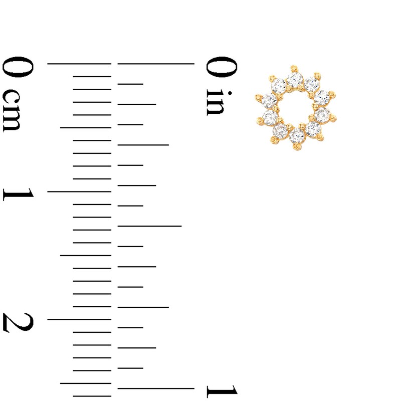Main Image 2 of Child's Cubic Zirconia Sun Outline Circle Stud Earrings in 14K Gold