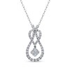 Thumbnail Image 1 of 1/2 CT. T.W. Clover Multi-Diamond Abstract Infinity Pendant in 10K White Gold