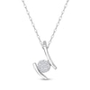 Thumbnail Image 1 of 1/10 CT. T.W. Multi-Diamond Bypass Double Bar Pendant in 10K White Gold