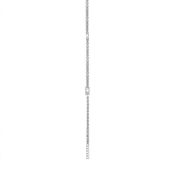 1/3 CT. T.w. Multi-Diamond Double Strand Dangle Y-Necklace in 10K White Gold