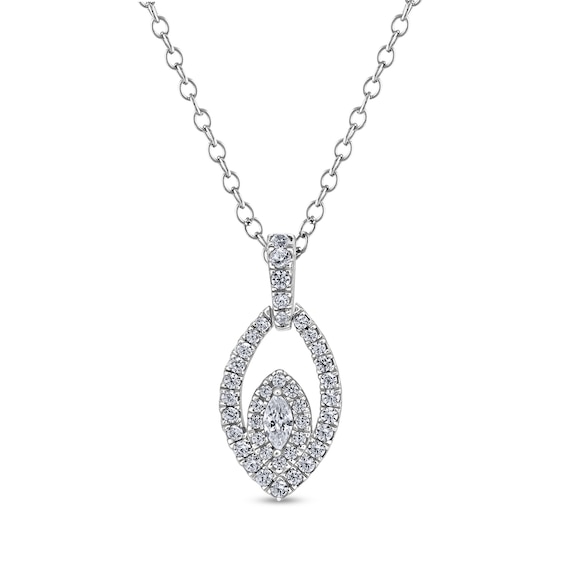 5/8 CT. T.w. Marquise Diamond Nesting Pendant in 10K White Gold
