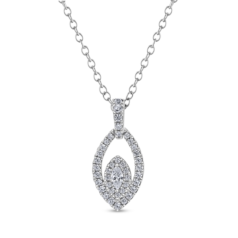 Main Image 1 of 5/8 CT. T.W. Marquise Diamond Nesting Pendant in 10K White Gold