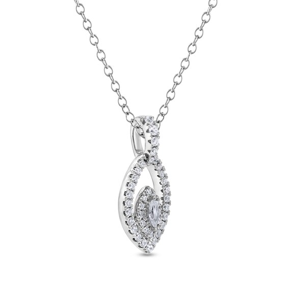 5/8 CT. T.w. Marquise Diamond Nesting Pendant in 10K White Gold