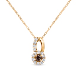 1/4 CT. T.W. Diamond Frame Split Bail Pendant in 10K Gold