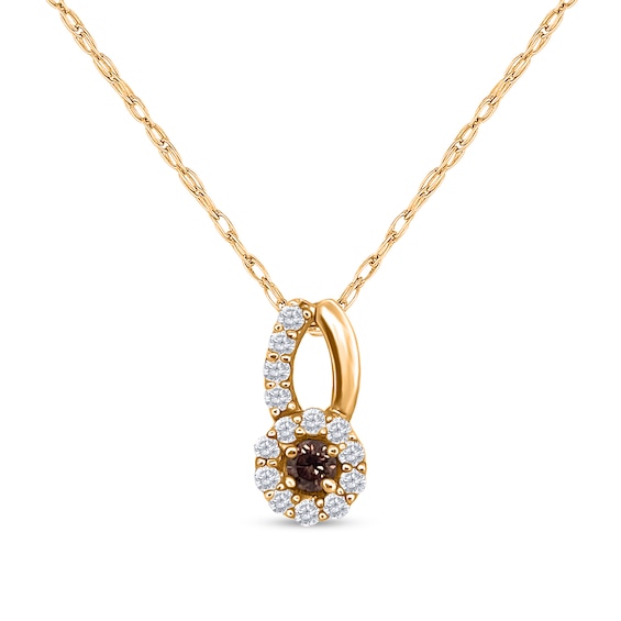 1/4 CT. T.w. Diamond Frame Split Bail Pendant in 10K Gold