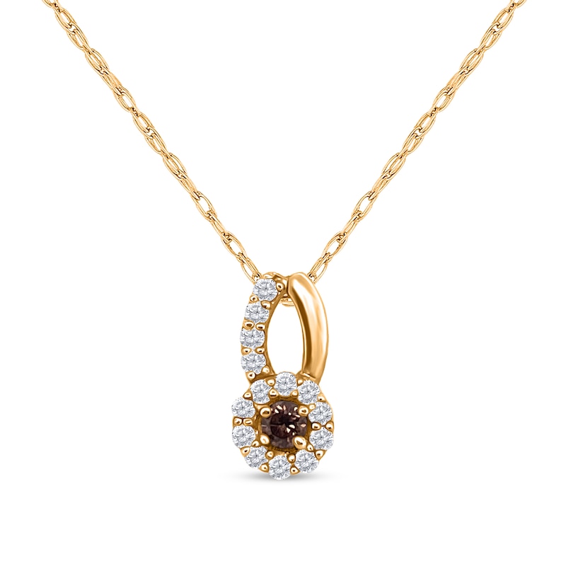Main Image 1 of 1/4 CT. T.W. Diamond Frame Split Bail Pendant in 10K Gold