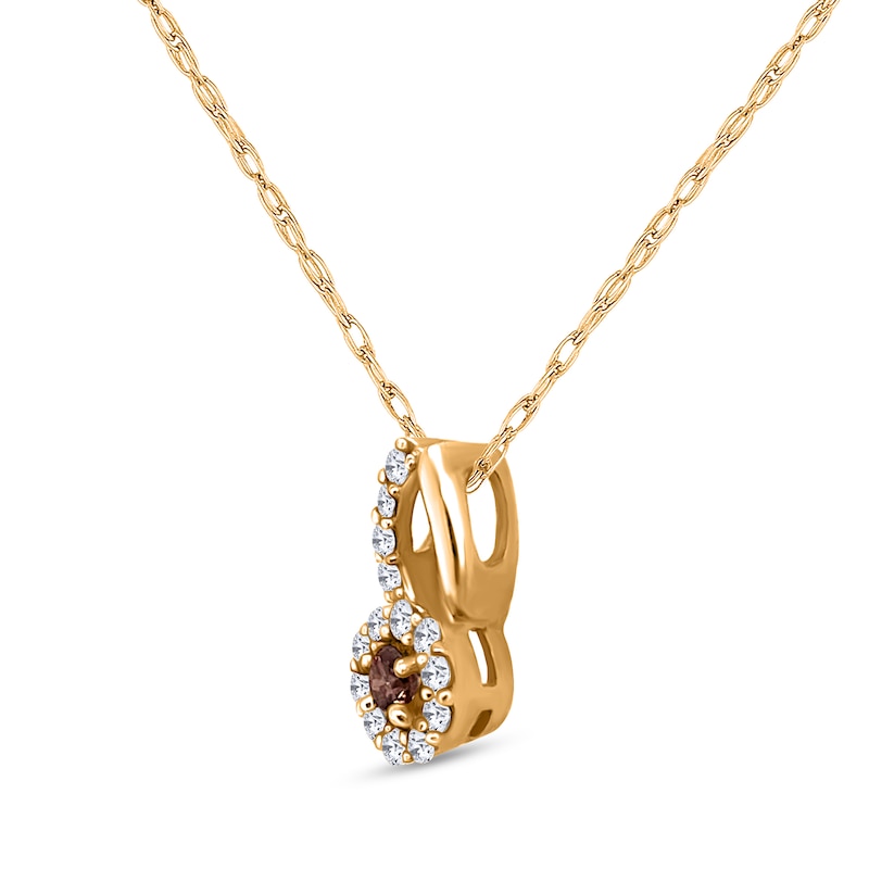 Main Image 2 of 1/4 CT. T.W. Diamond Frame Split Bail Pendant in 10K Gold