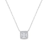 Thumbnail Image 1 of 1/4 CT. T.W. Princess Multi-Diamond Square Frame Necklace in 10K White Gold
