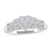 Thumbnail Image 2 of 1/4 CT. T.W. Heart Multi-Diamond Fleur-de-Lis Shank Ring in 10K White Gold