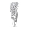 Thumbnail Image 3 of 1/4 CT. T.W. Heart Multi-Diamond Fleur-de-Lis Shank Ring in 10K White Gold