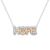 Thumbnail Image 1 of 1/4 CT. T.W. Diamond Frame "HOPE" Necklace in Sterling Silver and 14K Gold Plate