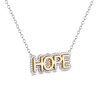 Thumbnail Image 2 of 1/4 CT. T.W. Diamond Frame "HOPE" Necklace in Sterling Silver and 14K Gold Plate