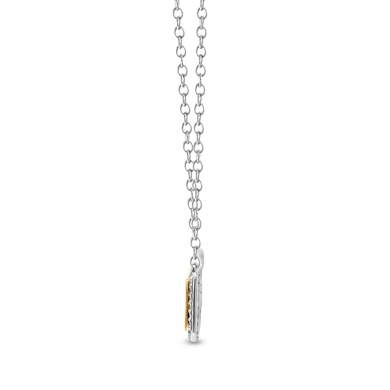 Main Image 3 of 1/4 CT. T.W. Diamond Frame "HOPE" Necklace in Sterling Silver and 14K Gold Plate