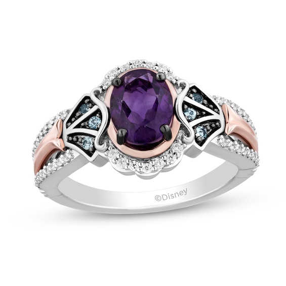 Collector's Edition Enchanted Disney The Little Mermaid Multi-Gemstone and Diamond Ariel Ring in Sterling Silver