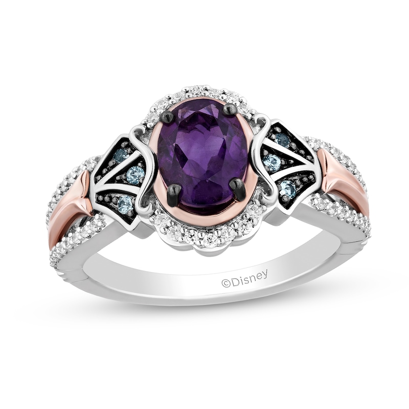 Collector's Edition Enchanted Disney The Little Mermaid Multi-Gemstone and Diamond Ariel Ring in Sterling Silver