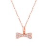 Thumbnail Image 1 of 1/6 CT. T.W. Diamond Dog Bone Pendant in Sterling Silver with 14K Rose Gold Plate