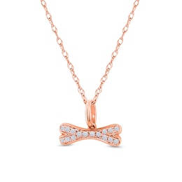 1/6 CT. T.W. Diamond Dog Bone Pendant in Sterling Silver with 14K Rose Gold Plate