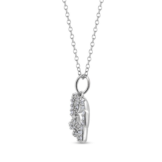 1/10 CT. T.w. Diamond Elephant Silhouette Pendant in Sterling Silver