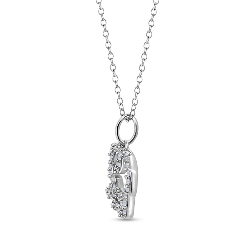 Main Image 2 of 1/10 CT. T.W. Diamond Elephant Silhouette Pendant in Sterling Silver