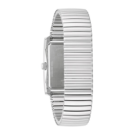 Men's Caravelle by Bulova Silver-Tone Expansion Watch with Rectangular Dial (Model: 43A157)