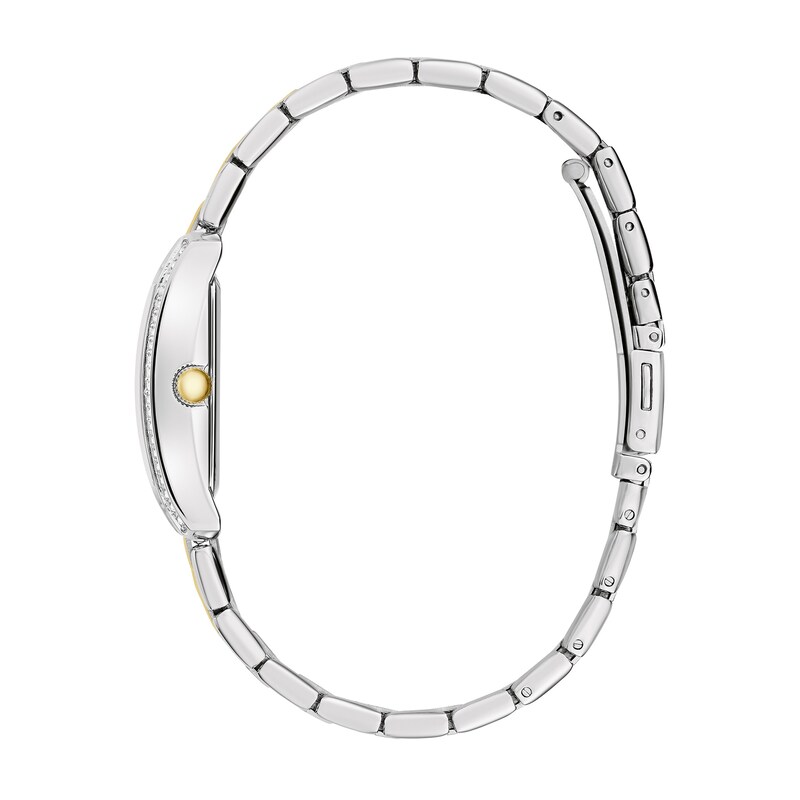 Main Image 2 of Ladies' Caravelle by Bulova Crystal Accent Two-Tone Watch with Rectangular Dial (Model: 45L191)