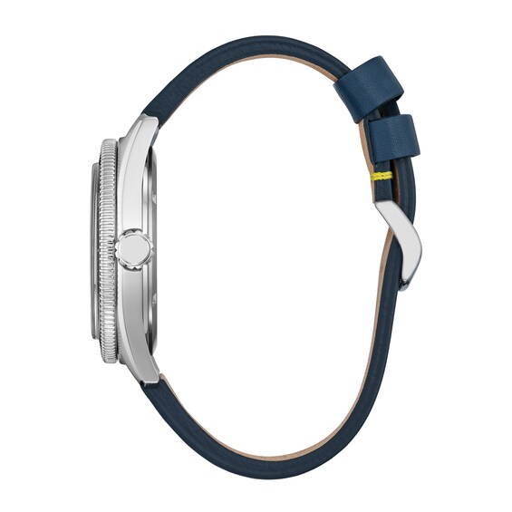 Citizen Eco-DriveÂ® Disney Donald Duck with Shark Blue Leather Strap Watch with Blue Dial (Model: Aw1790-05W)