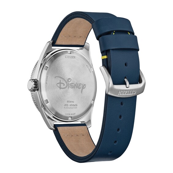 Citizen Eco-DriveÂ® Disney Donald Duck with Shark Blue Leather Strap Watch with Blue Dial (Model: Aw1790-05W)