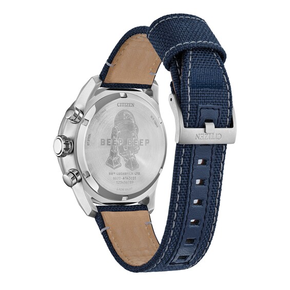 Men's Citizen Eco-DriveÂ® Star Warsâ¢ R2-D2â¢ Blue Cordura Strap Chronograph Watch (Model: Ca4219-03W)