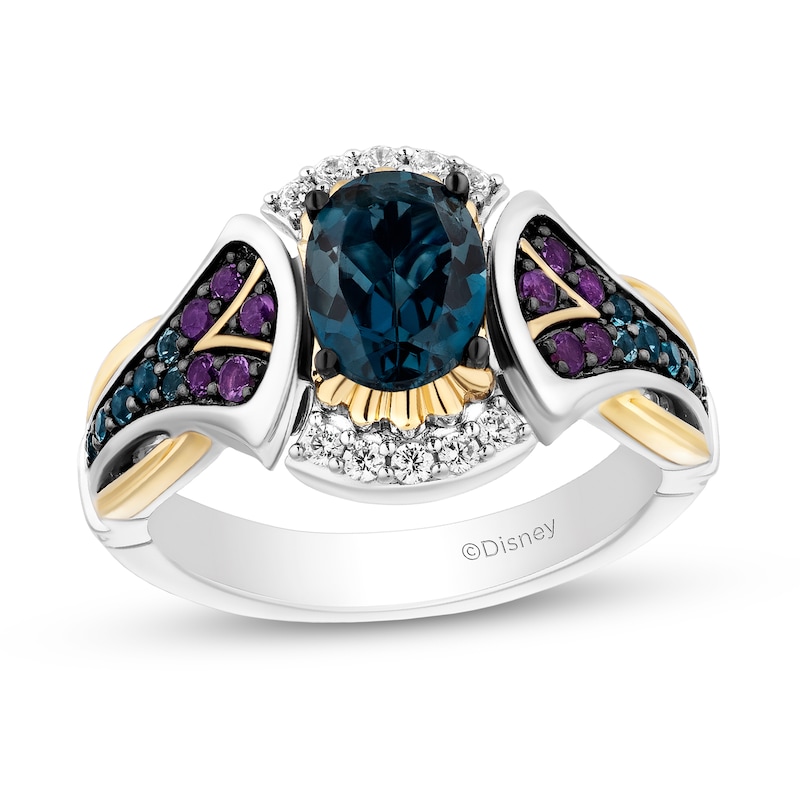 Main Image 1 of Collector's Edition Enchanted Disney The Little Mermaid Multi-Gemstone and Diamond Tamika Ring in Sterling Silver
