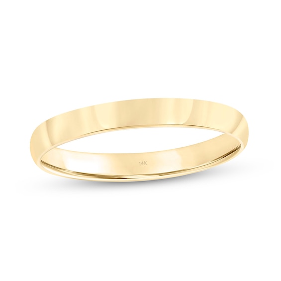 Men's Engravable 3.0mm Low Dome Comfort Fit Wedding Band in 14K Gold (1 Line)