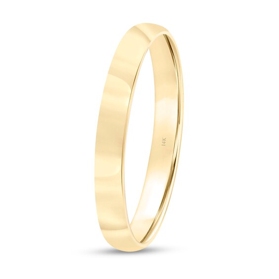 3.0mm Engravable Low Dome Comfort Fit Wedding Band in 14K Gold (1 Line)