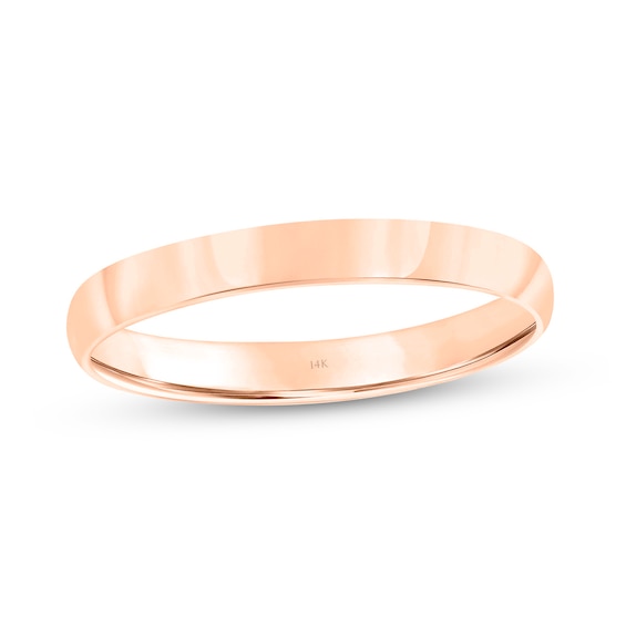 3.0mm Engravable Low Dome Comfort Fit Wedding Band in 14K Rose Gold (1 Line)