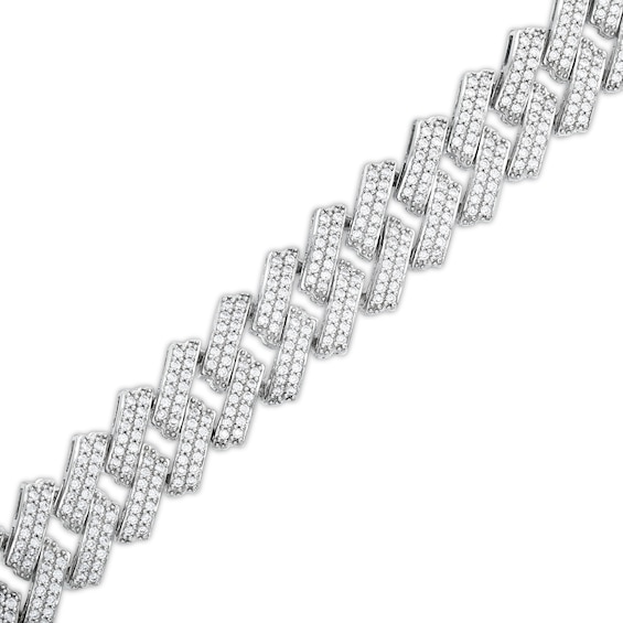 4 CT. T.w. Diamond Squared Curb Chain Bracelet in 10K White Gold - 8.5"
