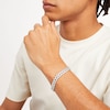 Thumbnail Image 2 of Men's 4 CT. T.W. Diamond Squared Curb Chain Bracelet in 10K White Gold - 8.5"