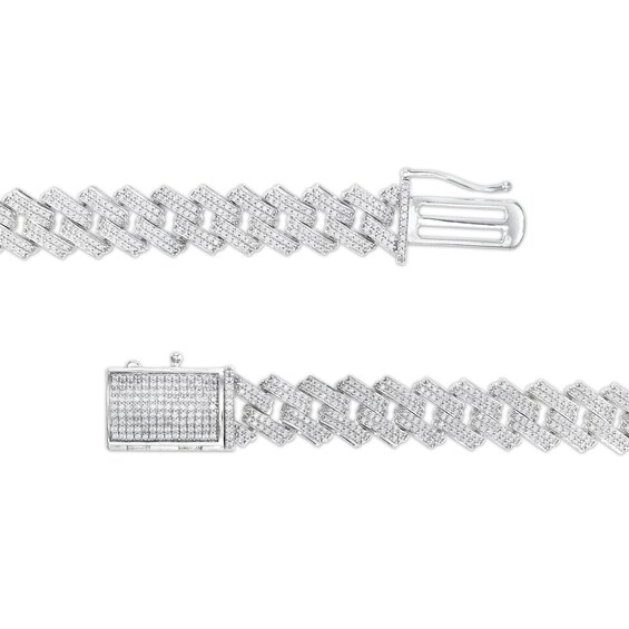 4 CT. T.w. Diamond Squared Curb Chain Bracelet in 10K White Gold - 8.5"