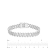 Thumbnail Image 4 of Men's 4 CT. T.W. Diamond Squared Curb Chain Bracelet in 10K White Gold - 8.5"