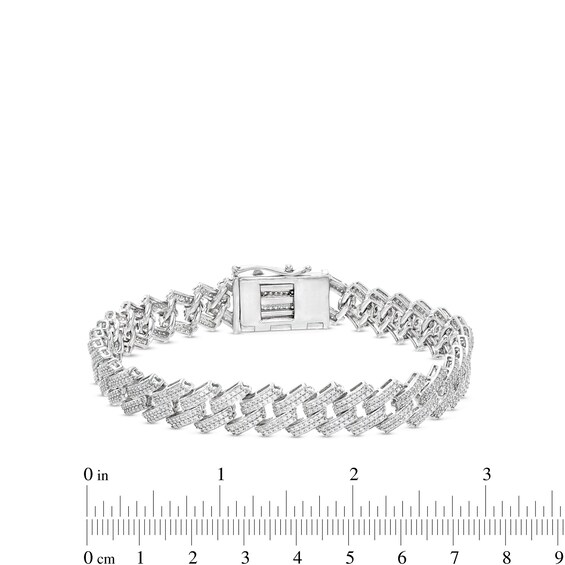 4 CT. T.w. Diamond Squared Curb Chain Bracelet in 10K White Gold - 8.5"
