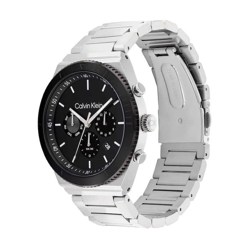 Men\'s Calvin Klein Silver-Tone Chronograph Watch with Black Dial (Model:  25200301) | Zales