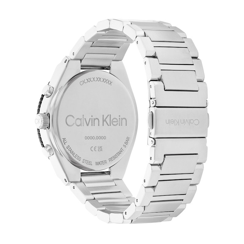 Men\'s Calvin Klein Silver-Tone Chronograph 25200301) Dial Zales (Model: with | Black Watch