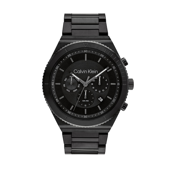 Men's Calvin Klein Black IP Chronograph Watch (Model: 25200303)