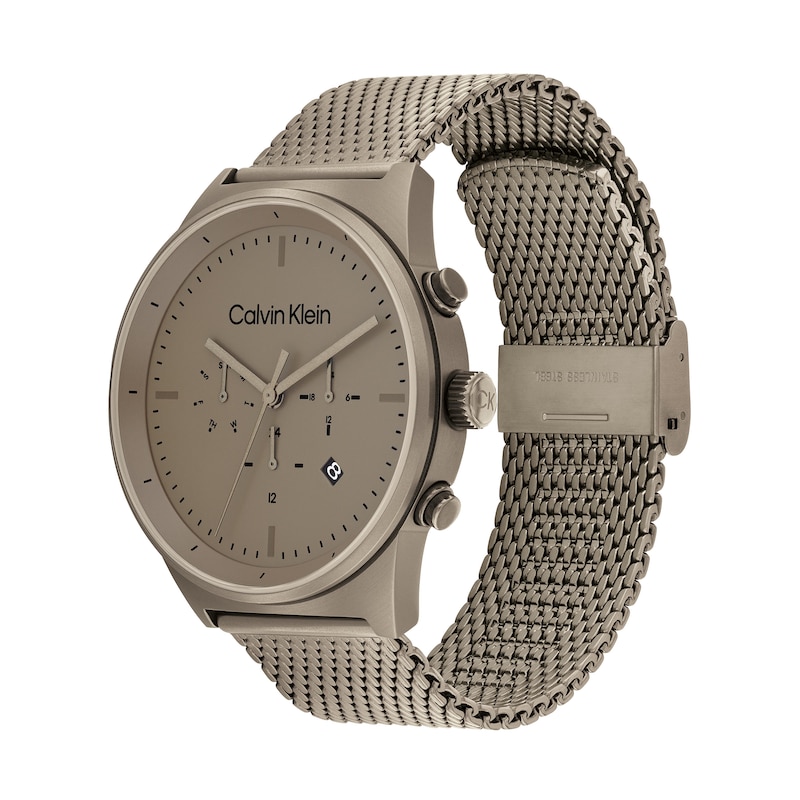 stoom achterzijde abortus Men's Calvin Klein Grey Mesh Strap Chronograph Watch (Model: 25200297) |  Zales