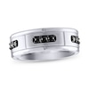 Thumbnail Image 0 of Men's 1/5 CT. T.W. Black Diamond Brushed Center Band in Tungsten