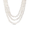 Thumbnail Image 0 of Cultured Freshwater Pearl Triple Strand Necklace with Floral Sterling Silver Clasp - 19"