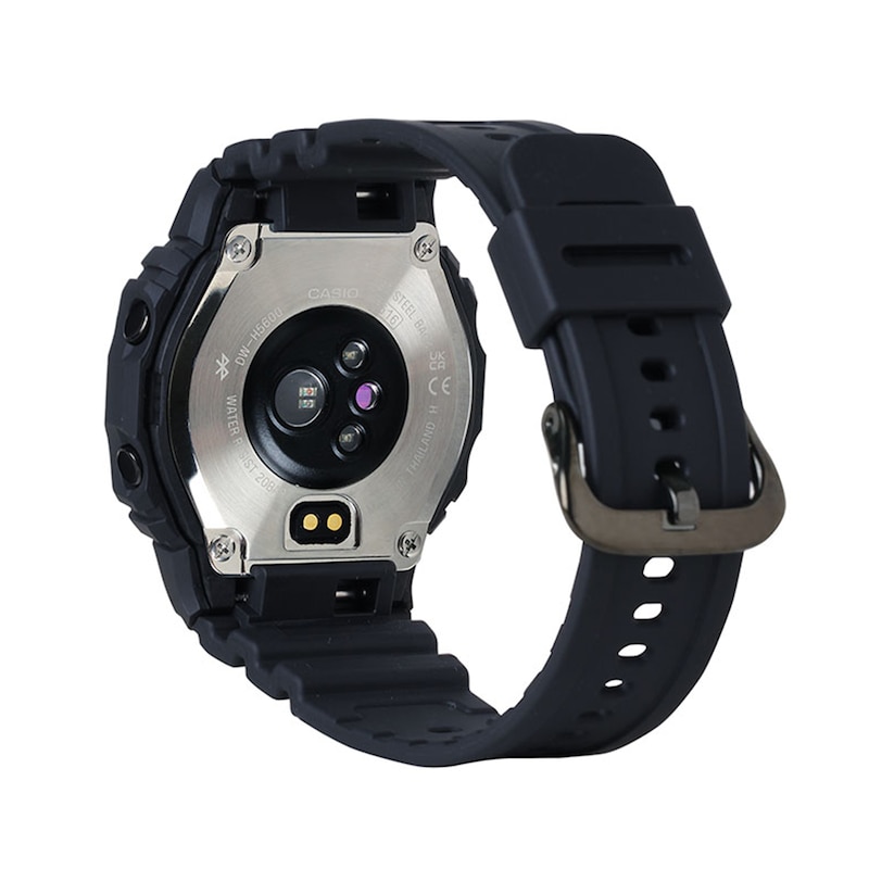 Main Image 2 of Men's Casio G-Shock Solar Powered Digital Black Resin Strap Watch with Octagonal Black Dial (Model: DWH5600-1)